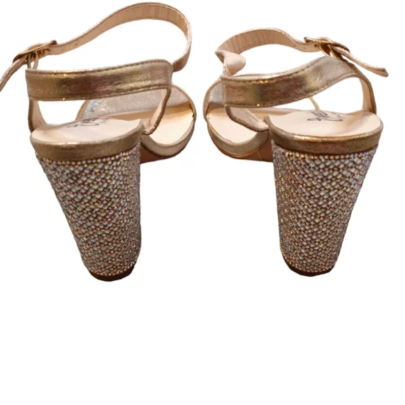 Women's Bling Gold Metallic Heels Size: 9.5 - Wedding, Prom, Homecoming Shoes - Picture 11 of 11